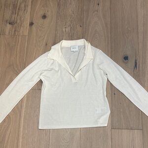 Reformation Cream Collared Sweater